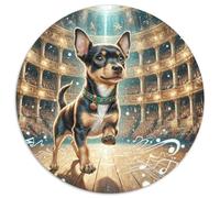 Miniature Pinscher 1000 Piece Round Jigsaw Challenging & Educational Adults Amily Game Creative for Travel Gifts,Present 1000pcs (67.5x67.5cm)