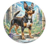 Miniature Pinscher 1000 Piece Round Puzzles for Kids And Adults Jigsaw Colorful for Impossible for Unique Challenge Games 1000pcs (67.5x67.5cm)
