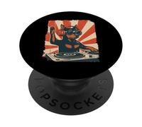 Miniature Pinscher DJ House Music Retro Dog Lover PopSockets Adhesive PopGrip