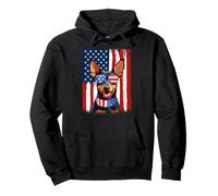 Miniature Pinscher Dog America Flag 4th of July US Patriotic Pullover Hoodie