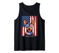 Miniature Pinscher Dog America Flag 4th of July US Patriotic Tank Top