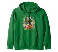 Miniature Pinscher Dog Summer Wildflowers Artwork Zip Hoodie