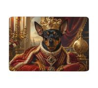 Miniature Pinscher King Area Rug 150 x 100 cm, Soft Non Slip Short Pile | Soft short pile rug for cosy autumn rooms, PVC dot non slip backing; for bedroom floor styling
