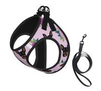 Miniature Pinscher Lavender Florals,Pet Harness,Adjustable Reflective Dog Harness,Pet Leash Vest,S