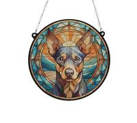 Miniature Pinscher Stained Glass Effect Suncatcher Gift for Dog Lovers - 19cm