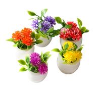 Miniature Plants Dollhouse Flowers Tiny Potted Plants Resin Succulent Decorations for Fairy Garden and Crafts