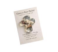 Miniature Pocket Hug Card with Angeled Crosses Symbolic, B