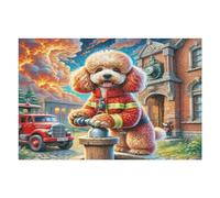Miniature Poodle 1000 Pcs Jigsaw Puzzle Bundle Cute Pet Animals Puzzle for Adults Teens 14+ Fun Family Game Mindful Activity Spring Gift Precision Cut Board 1000 PCS