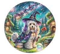 Miniature Poodle 1000 Piece Round Puzzle Good Friend Partner Pet Premium Home Decor Puzzle Family Activity Stress Relief 1000pcs (67.5x67.5cm)