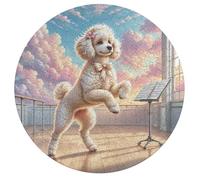 Miniature Poodle 195 Piece Circular Puzzle Cute Pet Animals Animal Shape Learning Through Play Educational Puzzle for Kids & Adults Idea Home Decor 195 PCS