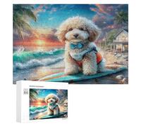Miniature Poodle 300Pc Jigsaw Puzzles All Ages Cute Dog Pet Jigsaws Festive Gift Idea Family Bonding Activity Whimsical Design Stress Relief Home Decor 300 PCS