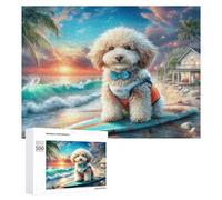 Miniature Poodle 500 Piece Jigsaw Puzzles Adults Kids Cute Dog Pet Jigsaws Living Room Focal Point Whimsical Challenging Puzzle Stress Relief 500 PCS