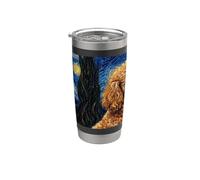 Miniature Poodle Dog Van Gogh Starry Night Stainless Steel Insulated Tumbler