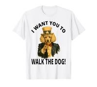 Miniature Poodle I Want You To Walk The Dog! Uncle Sam Funny T-Shirt