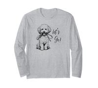 Miniature Poodle “Let’s Go!” Design - Happy Poodle Design Long Sleeve T-Shirt