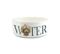 Miniature Poodle Pet Bowl - Painted Dog Portrait by Rhianon Chauncey - Large Ceramic Dog Water Bowl/Dish Gift for Dogs