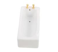 Miniature Porcelain Bathtub for Dollhouse White Ceramic Square Bath Tub Accessory Versatile Decorative Figurine for Creative Home Decor and Collectible