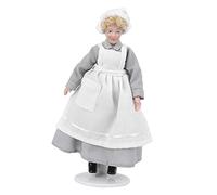 Miniature Porcelain Doll Model Dollhouse Ornament Doll Chef Man Servant Movable Ceramic Doll for Home Decoration Gift(Chef)