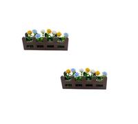 Miniature potted plants, micro-scale fence flower set with artificial floral ornaments, home décor photography props and models, suitable for cotton dollhouses and miniature scale model toys. (a)