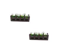 Miniature potted plants, micro-scale fence flower set with artificial floral ornaments, home décor photography props and models, suitable for cotton dollhouses and miniature scale model toys. (c)