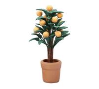 Miniature Potted Tree Adornment Orange Tree Model Decor Potted Plant House Artificial Plant Decor Dollhouse Realistic Faux Greenery Indoor