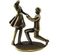 Miniature Proposal Couple Figurines Mini Couple Brass Statue Wedding Anniversary Loving Couple Sculptures Cake Toppers