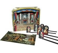 Miniature Puppet Theatre - Victorian Style Mini Puppet Theatre with Six Reversible Character Slides and Three Scenery Changes - Ideal Party Bag Toy
