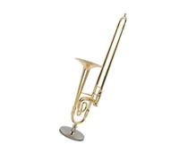 Miniature Pure Copper Trombone Model With Support Mini Musical Instrument Accessories Musical Instrument Model Miniature (Size : 9cm)
