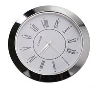 Miniature Quartz Clock Insert, Round Quartz Clock, Fit-up Movement Miniature Clock, White Dial Gold Trim Stainless Steel Back, Fit For Kitchen Home Living Room Bedroom School(55mm B)