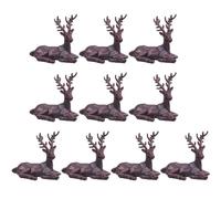 Miniature Reindeer Ornament Kit 10pcs Fairy Garden Deer Figurine for Christmas Micro Landscape Decoration