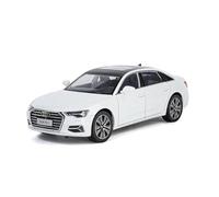 Miniature Replica Car Model 1:24 For Audi A6 Static Mini Scale Alloy Model Car Diecast Desktop Ornaments Decoration Scale Die-cast Vehicle(White)