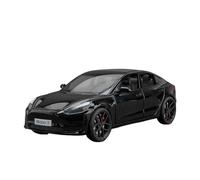 Miniature Replica Car Model 1:24 For Tesla Model 3 Mini Scale Simulation Zinc Alloy Die-casting Exquisite Model Car Decoration Scale Die-cast Vehicle(Black)