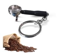 Miniature Replica of Barista Portafilter Keychain Realistic Coffee Lover Accessory, Black, S