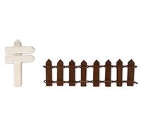 Miniature Resin Fence and Signpost Garden Fairy Ornament Flower Plant Pot Decor