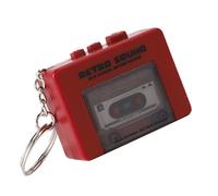 Miniature Retro Tape Recorder Keychain Creative Cassette Player Keychain 3 Songs and Function Unique Sound Key Chain for Backpack and Handbag