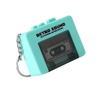 Miniature Retro Tape Recorder Keychain Creative Cassette Player Keychain 3 Songs and Function Unique Sound Key Chain for Backpack and Handbag