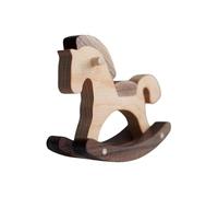 Miniature Rocking Horse Decor | Miniature Doll House Accessory | Tiny Wooden Rocking Horse Toy | for Home Office Desk Bookshelf Windowsill Bedside Table Doll House Birthday Holiday