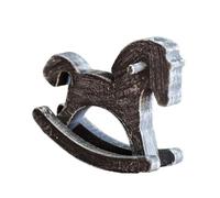 Miniature Rocking Horse Wooden Ornament Small Creative Object for Photo Home Office Exhibition Decoration, Gray