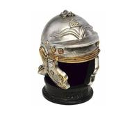 Miniature Roman Centurion Soldier's Helmet, Hand Painted Resin, 7cm Tall with Inscribed Base