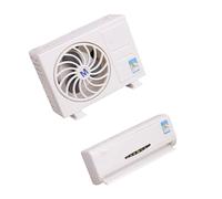 Miniature Room Air-Conditioning Set That Installs Without, White | Indoor Vent-Flap Styling, Outdoor Fan-Grille Detail, Solar Power for Realistic Air-Conditioning Display Scenes