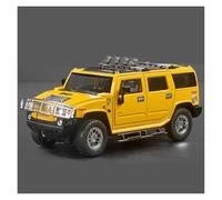 Miniature Scale Car Toys 1 18 For Hummer H2 Highway 61 Scale Simulation Casting Car Model Pull Back Die Casting Toy Car(Yellow)