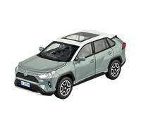 Miniature Scale Car Toys 1 32 For RAV4 SUV Zinc Alloy Simulation Casting Pull Back Car With Light And Music Collection Gift(Grey)