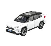 Miniature Scale Car Toys 1 32 For RAV4 SUV Zinc Alloy Simulation Casting Pull Back Car With Light And Music Collection Gift(White)