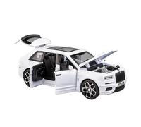 Miniature Scale Car Toys 1 32 For Rolls-Royce Cullinan SUV Luxury Car Model Die-cast Metal Model Sound And Light Simulation Model(White)