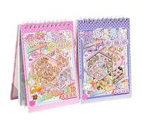 Miniature Scene Sticker Book,2pieces Cartoon Scene Stickers,3D Cartoon Scenery Stick Art,Cute Waterproof Stickers,Miniature Simulated Cabin,Cute Scenery Decal