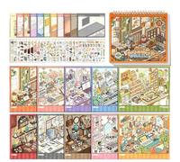 Miniature Scene Sticker Set Cartoon Toy Construction Decals