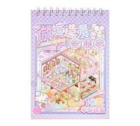 Miniature Scene Stickers, 3D Cartoon Decor Kids Craft Book | Stackable Dimensional Illustration Activity Set Volume with Notebook Decoration Projects