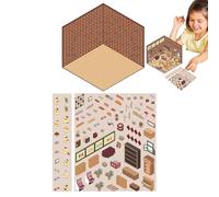 Miniature Scene Stickers | Layered PVC Texture Material | Creative Mini Sticker Set with Raised Design and Easy Stick | Scrapbook Decorations for Kids Relaxing Fun Time Stress Relief