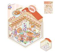 Miniature Scene Stickers, Make Your Own House Stickers,3D Effect Hand Bead Stickers - Cartoon Landscaping Doctor Scenes for Kids for Adults, Tool