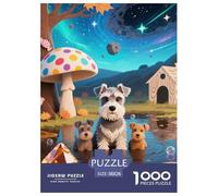 Miniature Schnauzer 1000 Piece Jigsaw Puzzle Educational Games Creative Pet Dog Jigsaw Puzzles Beautiful Decoration Puzzle for Travel Gifts,Present 38x26cm/1000pcs